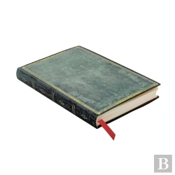 Bertrand.pt - Pacific Blue (Old Leather Collection) Mini Lined Softcover Flexi Journal (Elastic Band Closure)