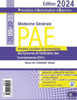 Bertrand.pt - Pae - Procédure D'Autorisation D'Exercice : Annales De Médecine Générale Corrigées Et Commentées 2009-2023 (Édition 2024)