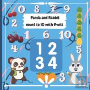 Panda And Rabbit Count To 10 With Fruits