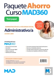 Paquete Ahorro Curso Mad360 + Libros Papel Oposiciones Admin