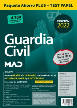 Bertrand.pt - Paquete Ahorro Plus + Test Papel Guardia Civil 2022. Ahorra