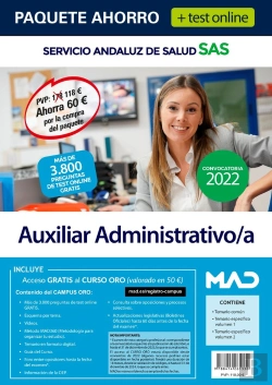 Bertrand.pt - Paquete Ahorro Y Test Online Auxiliar Administrativo/A Serv