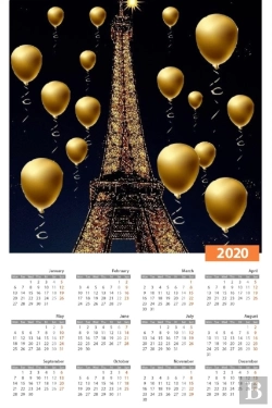 Bertrand.pt - Paris Eiffel Tower 2020 Calendar Creativ