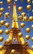 Paris Eiffel Tower Blue Sky  Gold Balloons  Blank Journal