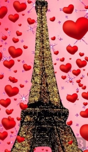 Paris  Eiffel Tower Glitter Glitter   Red Hearts  Creative Blank Journal Sir Michael Designer Edition