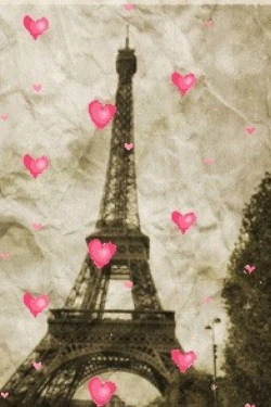 Bertrand.pt - Paris Eiffel Tower  Pink Hearts Vintage Creative Blank  Page Journal