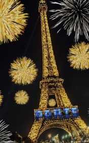 Paris Eiffel Tower Sparkle Creative Blank Cream Color Page  Journal