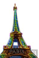 Paris Eiifel Tower Neon Bling Creative Blank Journal