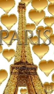 Paris Gold  Glitter Hearts  Eiffel Tower Creative Blank Journal