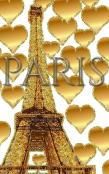 Paris Gold  Glitter Hearts  Eiffel Tower Creative Blank Journal