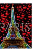 Paris Neon  Red Hearts Eiffel Tower  Creative Blank   Journal Valentine'S  Edition