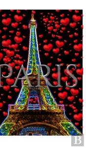 Paris Neon  Red Hearts Eiffel Tower  Creative Blank   Journal Valentine'S  Edition