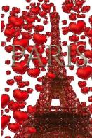Paris Valentine'S Glitter  Red  Hearts Eiffel Tower Creative  Blank Journal