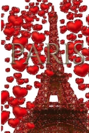 Paris Valentine'S Glitter  Red  Hearts Eiffel Tower Creative  Blank Journal