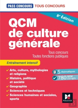 Bertrand.pt - Pass'Concours Tome 3 : Qcm De Culture Générale ; Tous Concours, Toutes Fonctions Publiques ; Entraînement (8e Édition)