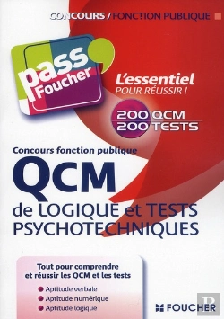 Bertrand.pt - Pass'Foucher; Qcm Logique Et Tests Psychotechniques Concours Fonction Publique