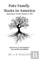 Pate Family Roots In America
