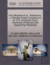 Paul Boswell Et Al., Petitioners, V. Georgia Power Company Et Al. U.S. Supreme Court Transcript Of Record With Supporting Pleadings