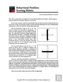 Bertrand.pt - People Smarts - Behavioral Profiles, Scoring Matrix Pamphlet