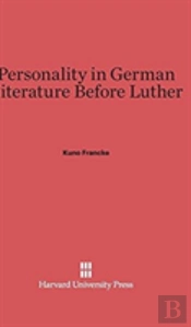 Personality In German Literature Before Luther