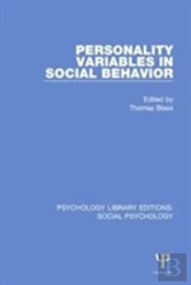 Personality Variables In Social Behavior
