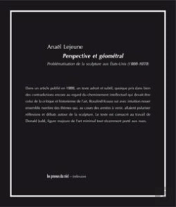 Bertrand.pt - Perspective Et Geometral - Problematisation De La Sculpture Aux Etats-Unis (1966-1973)
