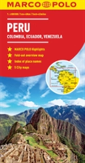 Peru, Colombia, Venezuela South America Marco Polo Map (Ecuador, Guyana, Suriname)
