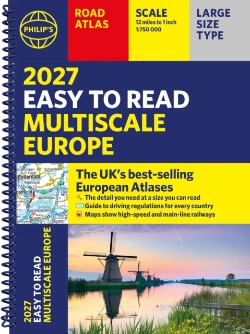 Bertrand.pt - Philip'S 2027 Easy To Read Multiscale Road Atlas Of Europe