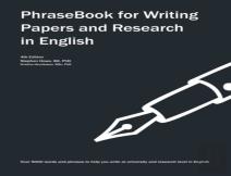 Phrasebook For Writing Papers And Research In English