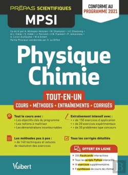 Bertrand.pt - Physique-Chimie Mpsi : Tout-En-Un ; Cours, Synthèse, Méthodes Déaillées, Exercices Corrigés ; Conforme À La Réforme 2021