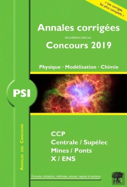 Bertrand.pt - Physique, Modélisation, Chimie ; Psi ; Annales Corrigées ; Concours 2019