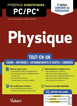 Bertrand.pt - Physique : Pc/Pc* ; Tout-En-Un, Cours - Synthèse - Méthodes Détaillées - Exercices Et Sujets Corrigés - Activités Numériques (2e Édition)