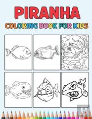 Piranha Coloring Book For Kids
