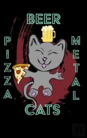 Pizza Beer Cats Metal - 6 X 9 Blank Lined Notebook