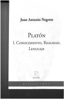 Platon I Conocimiento Realidad Lenguaje