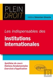 Plein Droit : Les Indispensables Des Institutions Internationales ; Synthèse Du Cours, Notions Fondamentales, Exercices D'Application