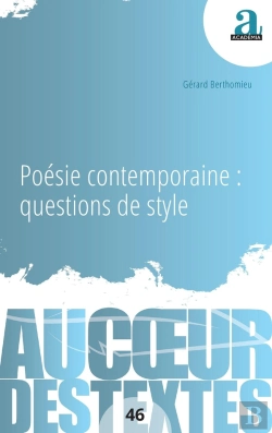 Bertrand.pt - Poésie Contemporaine : Questions De Style
