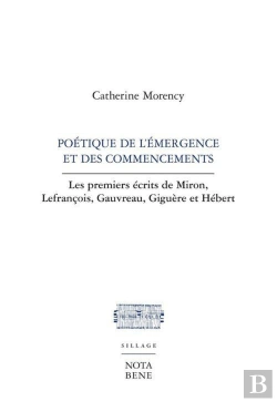 Bertrand.pt - Poetique De L'Emergence Et Des Commencements. Les Premiers Ecrits