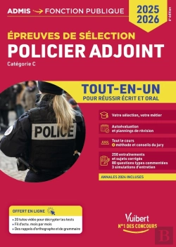 Bertrand.pt - Policier Adjoint - Catégorie C - Tout-En-Un : Epreuves De Sélection 2025-2026