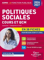 Politiques Sociales En 38 Fiches 2026-2027 : Cours, Actualité Et Qcm ; Catégories A Et B - Concours Et Examens