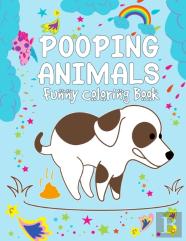 Pooping Animals Funny Coloring Book
