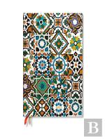 Porto (Portuguese Tiles) Ultra 18-Month Vertical Hardback Dayplanner 2025 (Elastic Band Closure)