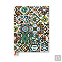 Bertrand.pt - Porto (Portuguese Tiles) Ultra 18-Month Vertical Hardback Dayplanner 2025 (Elastic Band Closure)
