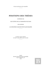 Positions Des Thèses, Année 2018