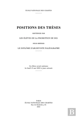 Bertrand.pt - Positions Des Thèses, Année 2021