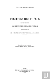 Positions Des Thèses, Année 2022