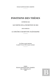 Positions Des Thèses, Année 2023