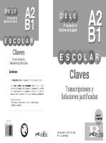 Preparacion Al Dele Escolar A2/B1 Libro De Claves. Edicion