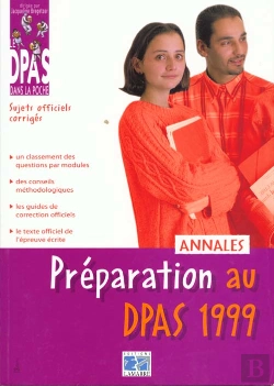 Bertrand.pt - Preparation Au Dpas 1999 ; Sujets Officiels Corriges