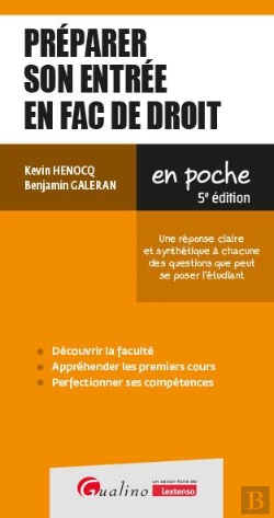 Bertrand.pt - Preparer Son Entree En Fac De Droit - 37 Fiches Pour Bien Preparer Leur Entree En Faculte De Droit -